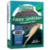 Box packaging of Fairy Shrimp Sirindhornae eggs with complete hatch kit and usage icons.
