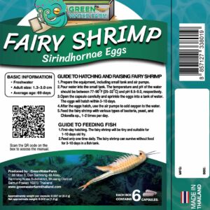 Fairy Shrimp Sirindhornae product package back